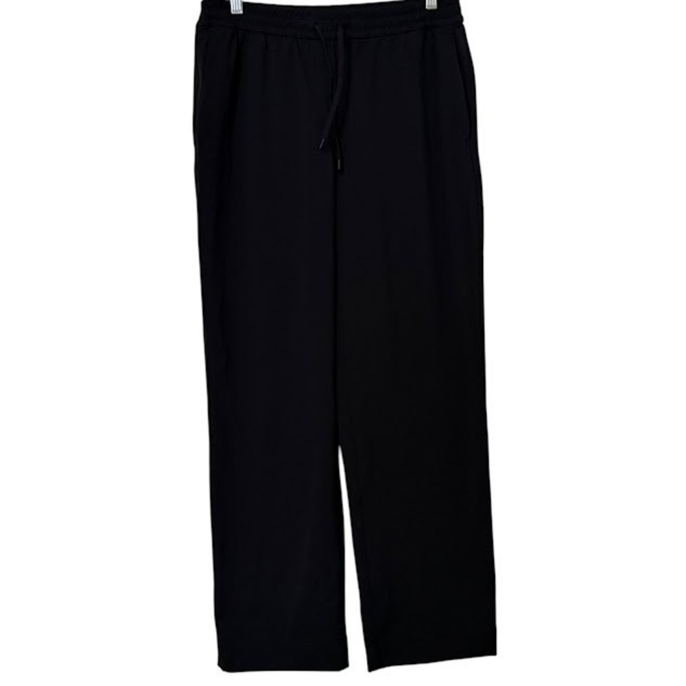 Lululemon Black Luxtreme Straight‎ Leg Mid Rise Drawstring Pants Womens M